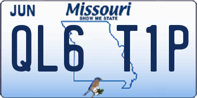 MO license plate QL6T1P