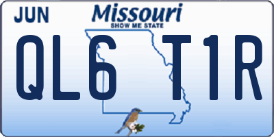 MO license plate QL6T1R