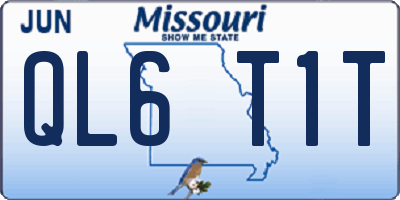 MO license plate QL6T1T