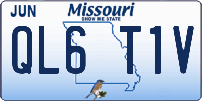 MO license plate QL6T1V