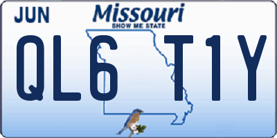 MO license plate QL6T1Y