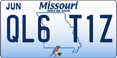MO license plate QL6T1Z