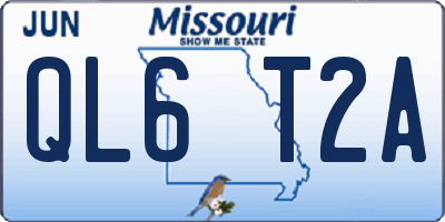 MO license plate QL6T2A