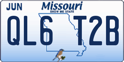 MO license plate QL6T2B