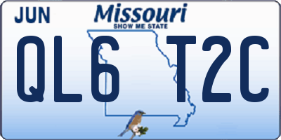 MO license plate QL6T2C