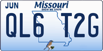 MO license plate QL6T2G