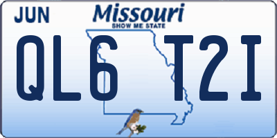 MO license plate QL6T2I