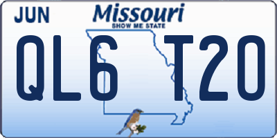 MO license plate QL6T2O