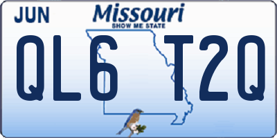 MO license plate QL6T2Q