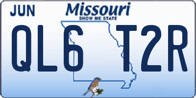 MO license plate QL6T2R