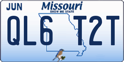 MO license plate QL6T2T