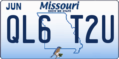MO license plate QL6T2U