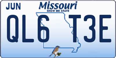MO license plate QL6T3E