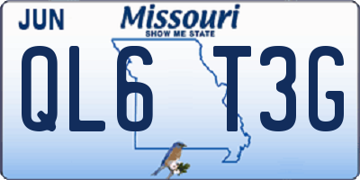 MO license plate QL6T3G