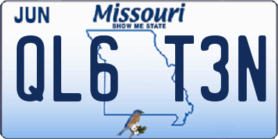 MO license plate QL6T3N