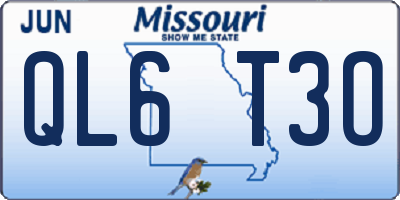 MO license plate QL6T3O