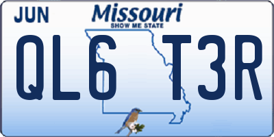 MO license plate QL6T3R