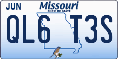 MO license plate QL6T3S