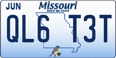MO license plate QL6T3T