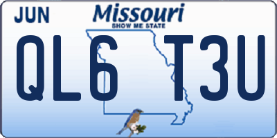 MO license plate QL6T3U