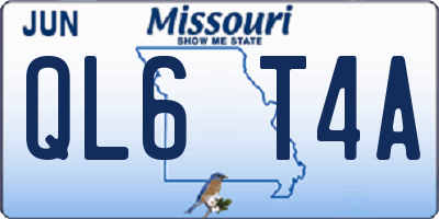 MO license plate QL6T4A