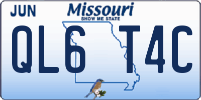 MO license plate QL6T4C