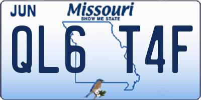 MO license plate QL6T4F