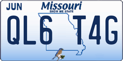 MO license plate QL6T4G