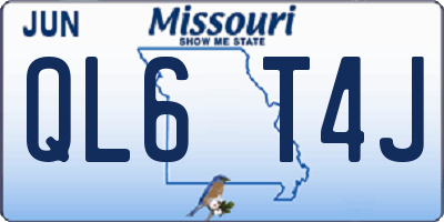 MO license plate QL6T4J