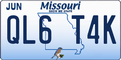 MO license plate QL6T4K