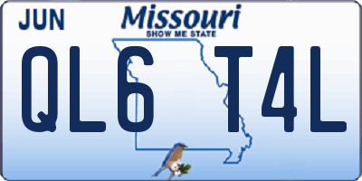 MO license plate QL6T4L