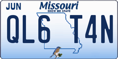 MO license plate QL6T4N