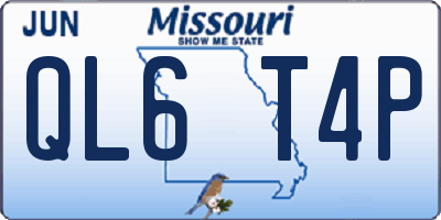 MO license plate QL6T4P