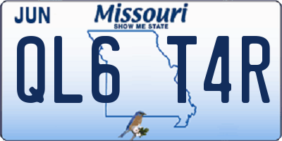 MO license plate QL6T4R