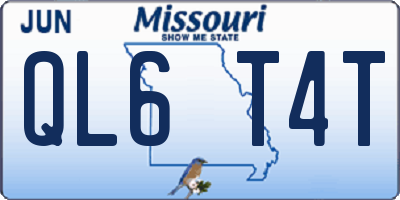 MO license plate QL6T4T