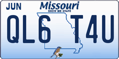 MO license plate QL6T4U
