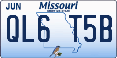 MO license plate QL6T5B