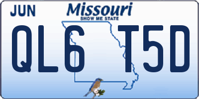 MO license plate QL6T5D