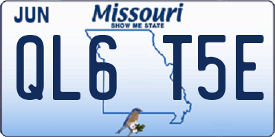 MO license plate QL6T5E