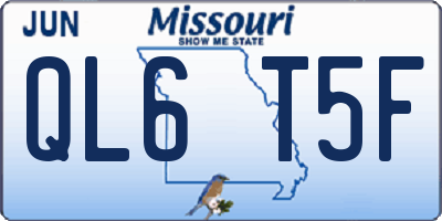 MO license plate QL6T5F