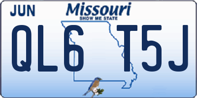 MO license plate QL6T5J