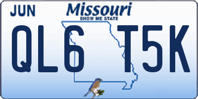 MO license plate QL6T5K