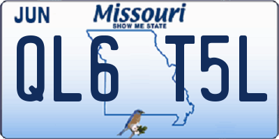 MO license plate QL6T5L