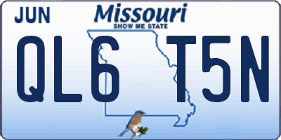 MO license plate QL6T5N