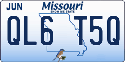 MO license plate QL6T5Q