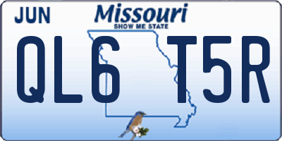 MO license plate QL6T5R