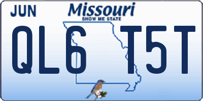 MO license plate QL6T5T