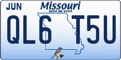 MO license plate QL6T5U