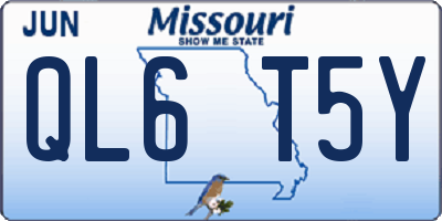 MO license plate QL6T5Y
