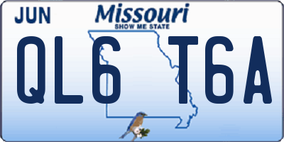 MO license plate QL6T6A